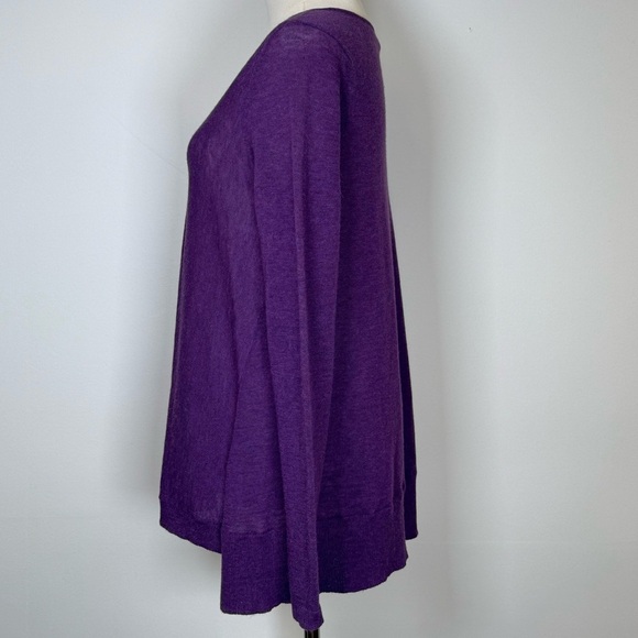 Eileen Fisher African Violet Purple Tencel Alpaca Wool Sweater Womens Size 2P-4P - Picture 3 of 9
